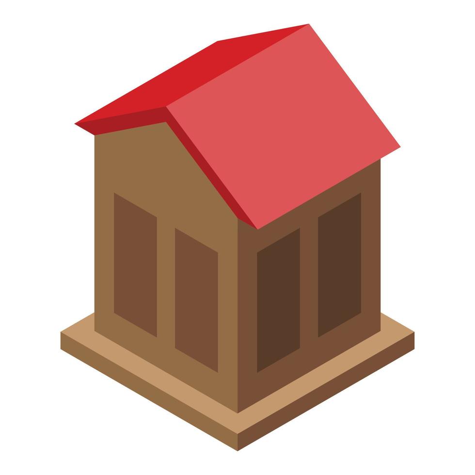 Forest bird feeder icon, isometric style vector