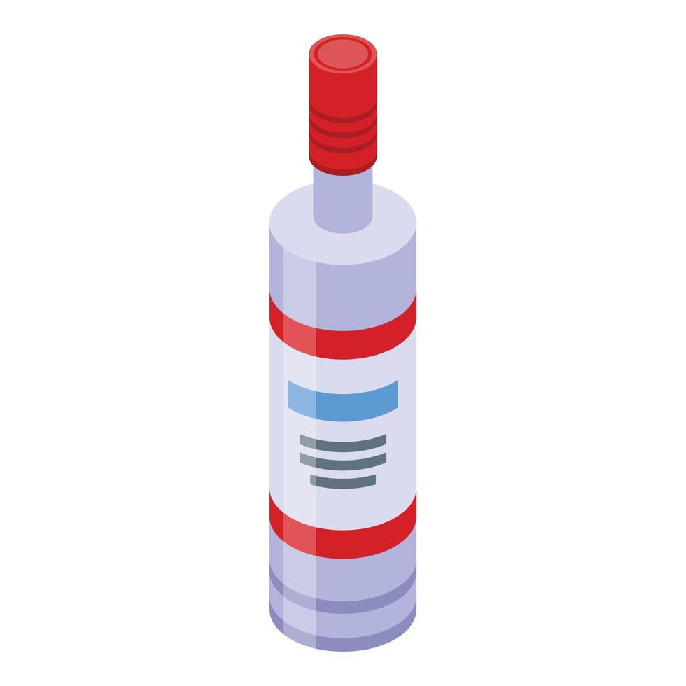 icono de botella de vodka ruso, estilo isométrico vector