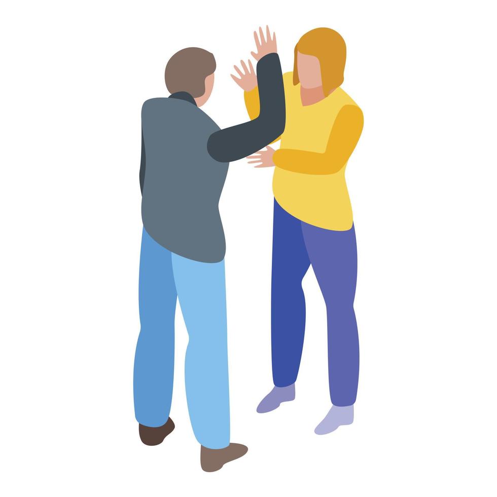 Family violence icon, isometric style vector