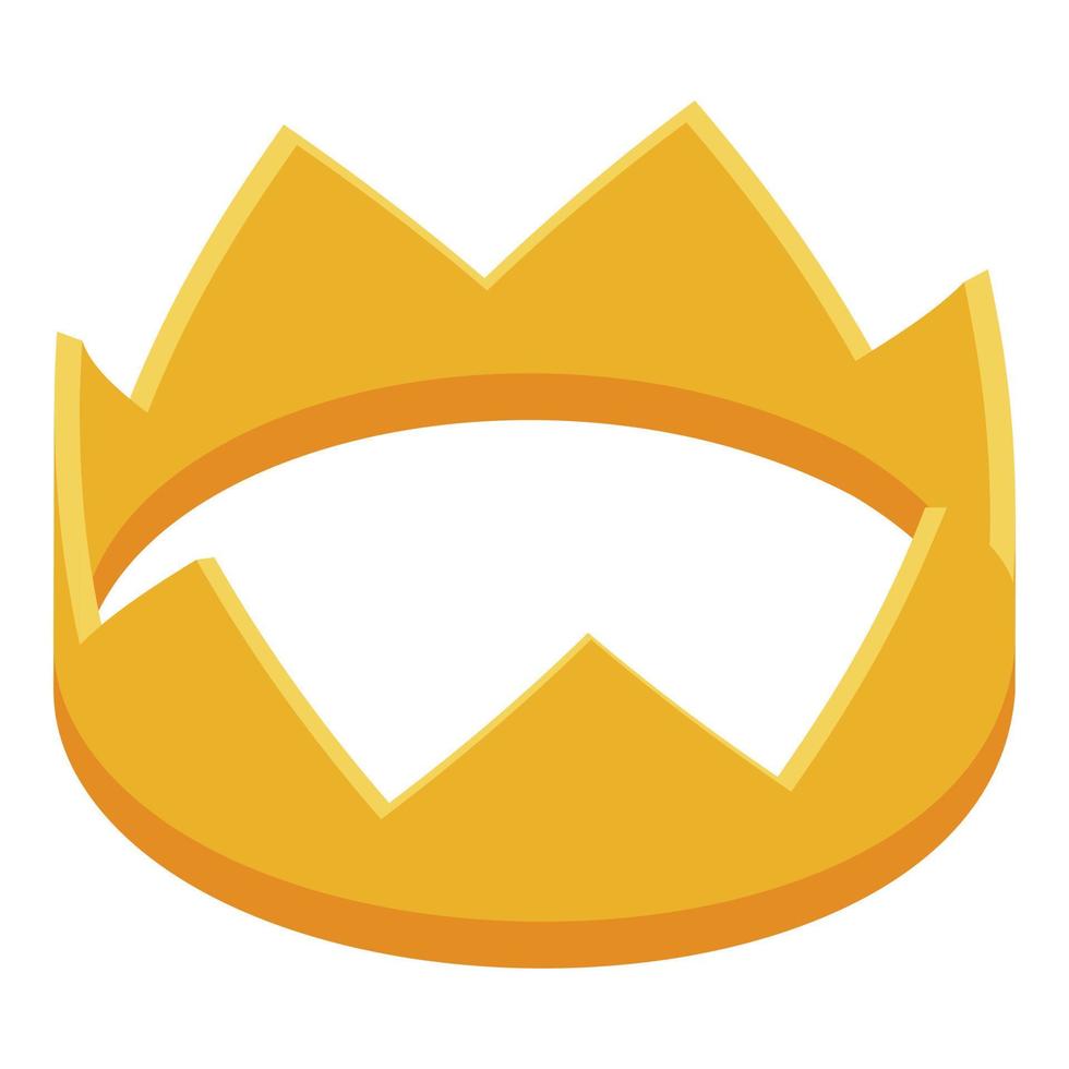 icono de corona de oro vip, estilo isométrico vector