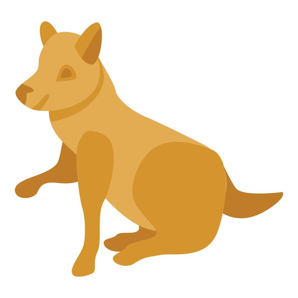 Dog give paw icon, isometric style vector