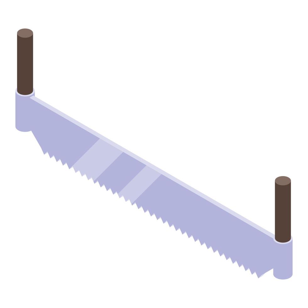 Double hand saw icon, isometric style vector