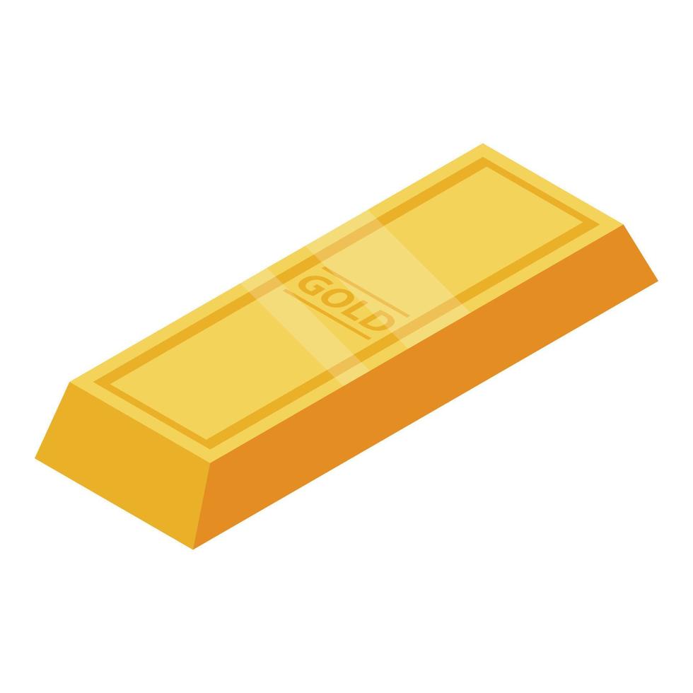 Vip gold bar icon, isometric style vector