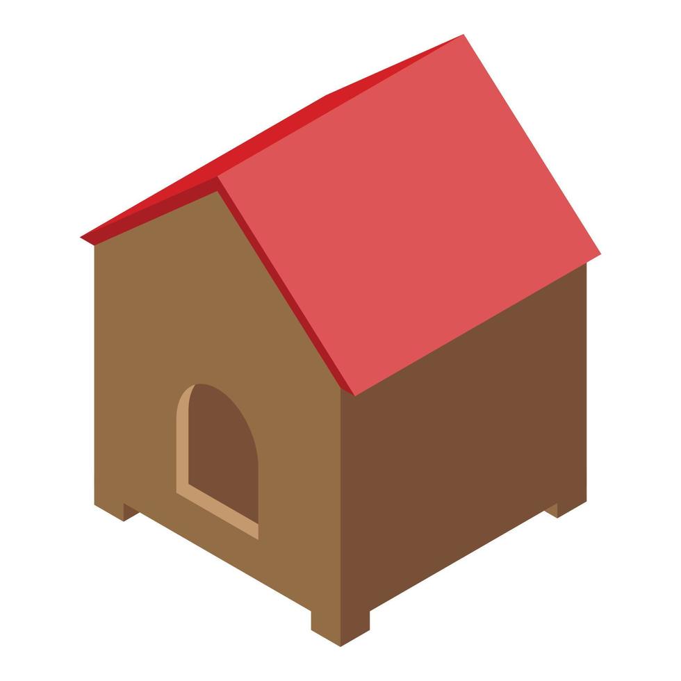 icono de la casa del perro, estilo isométrico vector