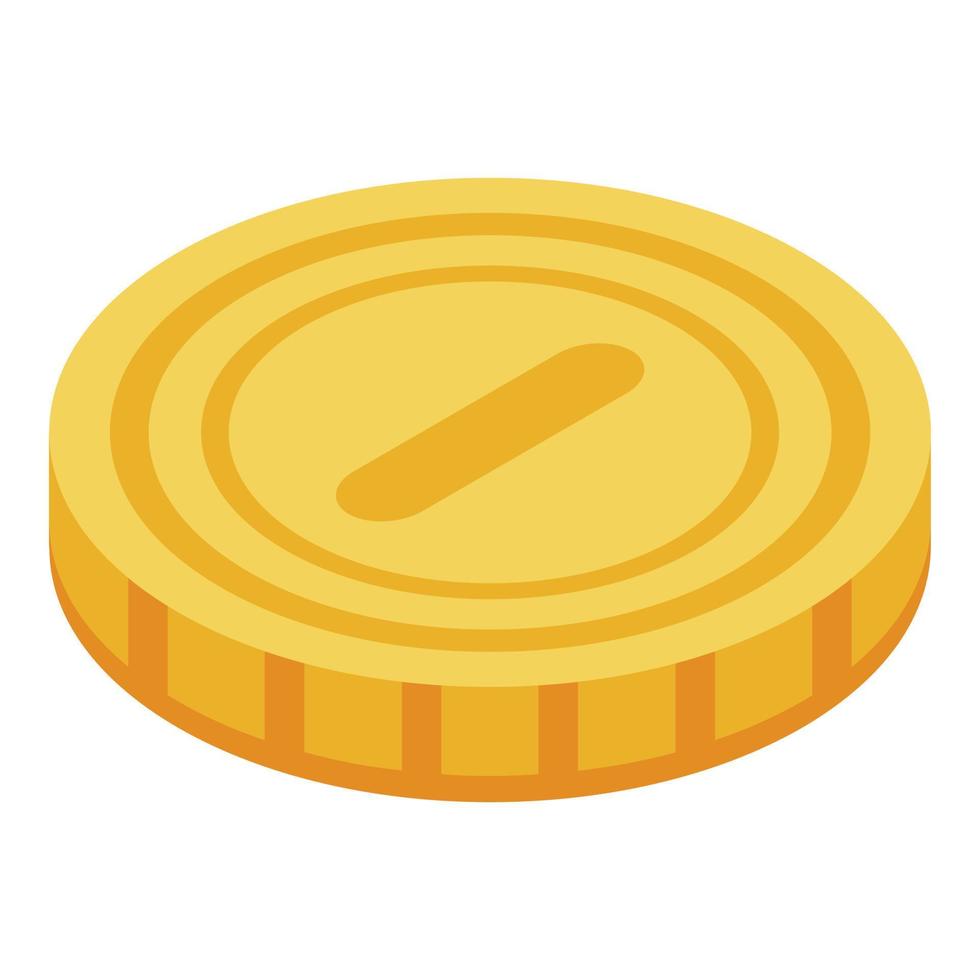 Realtor gold coin icon, isometric style vector