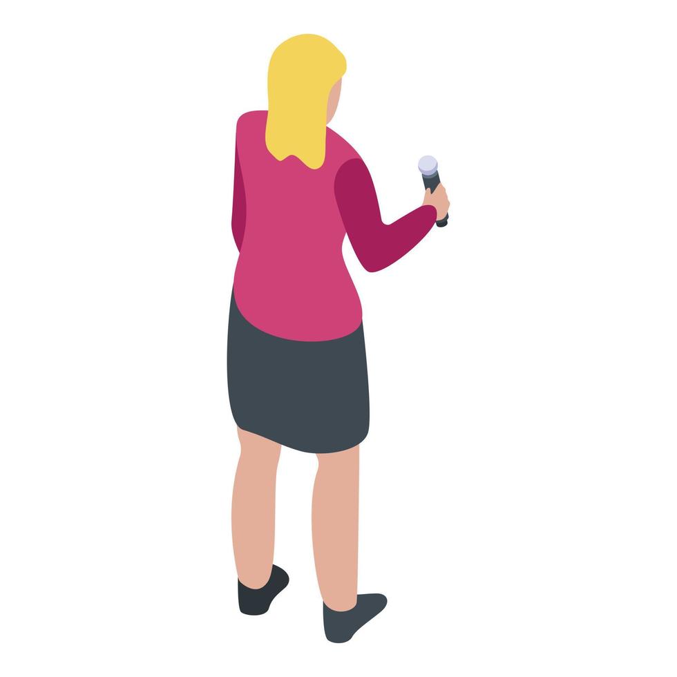 Tv presenter icon, isometric style vector