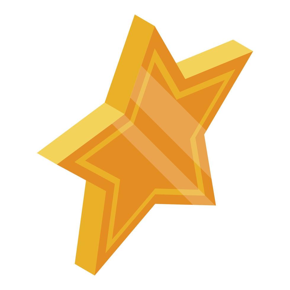 Vip gold star icon, isometric style vector
