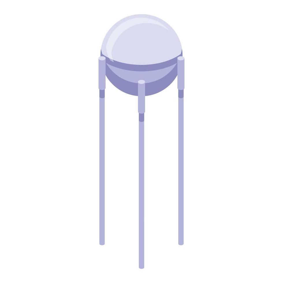 Orbital satellite icon, isometric style vector