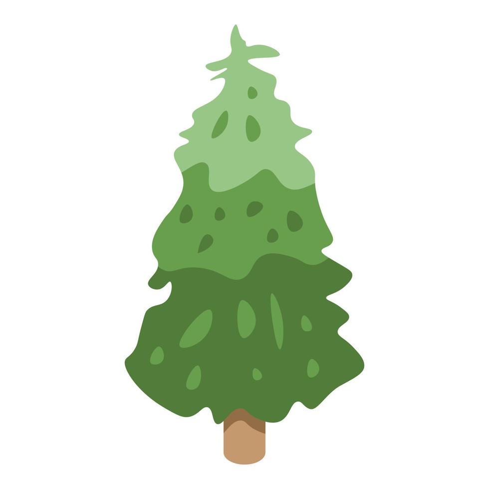 Mountain fir tree icon, isometric style vector