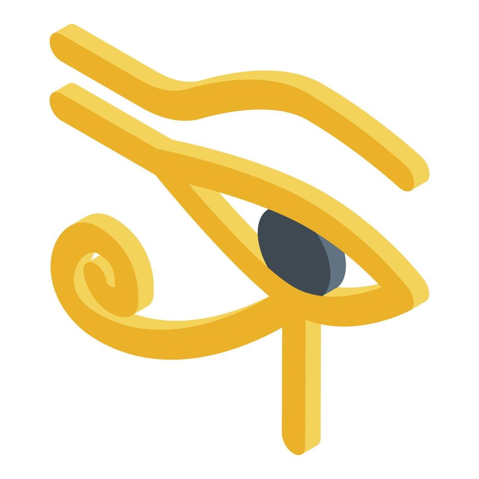 Egypt pyramid eye icon, isometric style vector