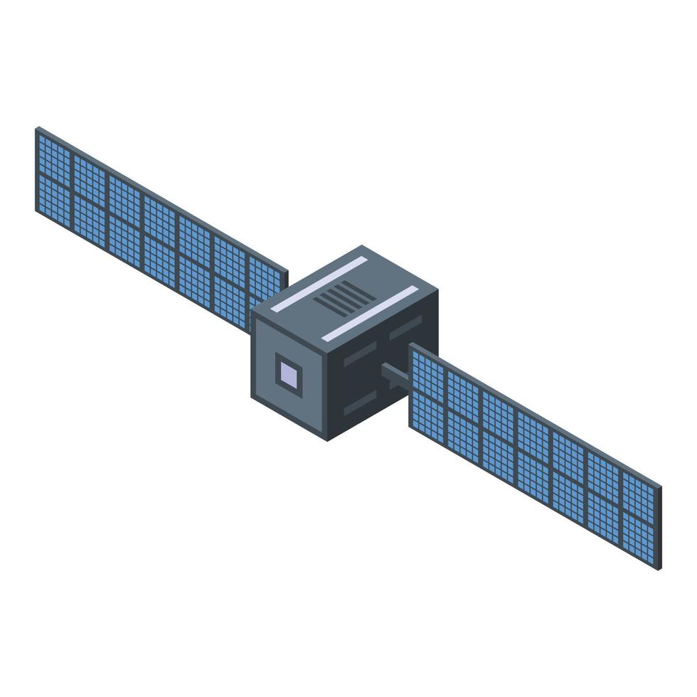 Space satellite icon, isometric style vector