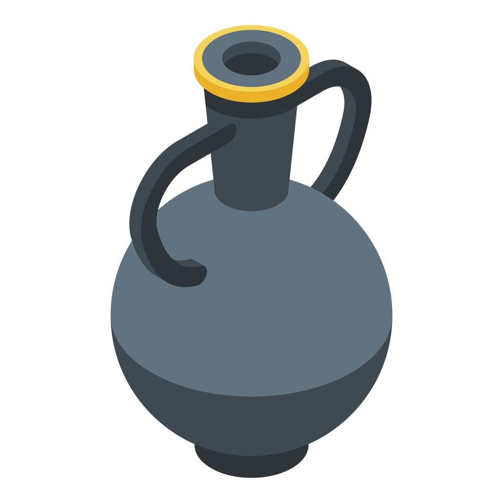 Black pharaoh vase icon, isometric style vector