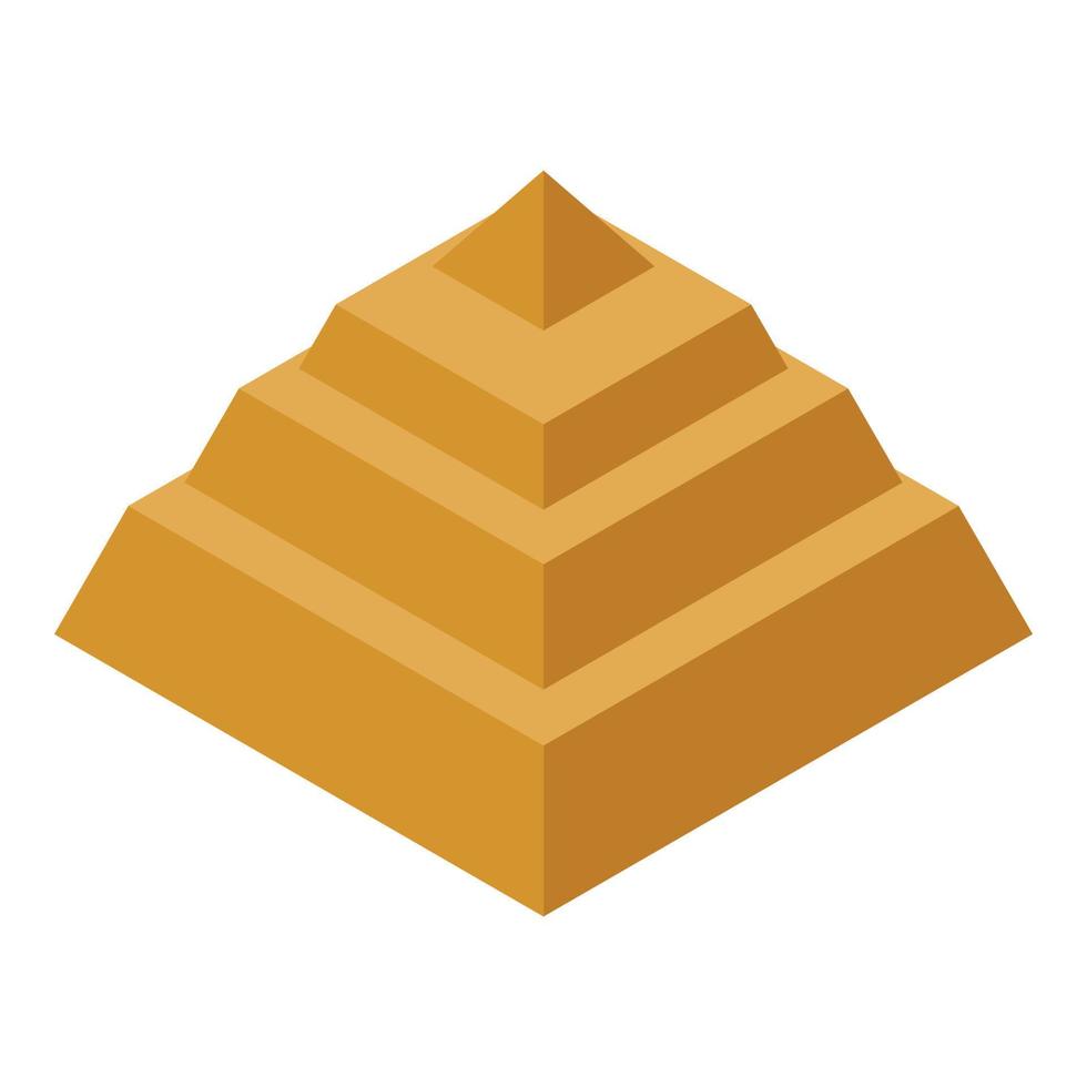 icono de pirámide escalonada, estilo isométrico vector