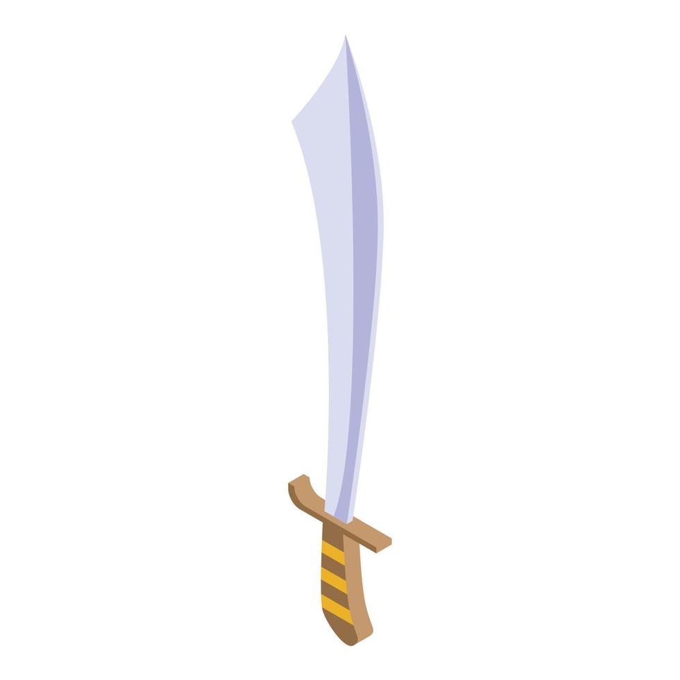Pirate sword icon, isometric style vector