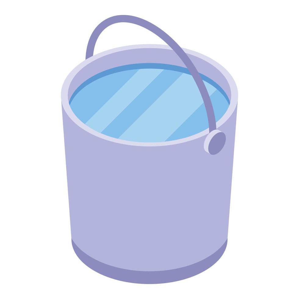 Farm water bucket icon, isometric style vector