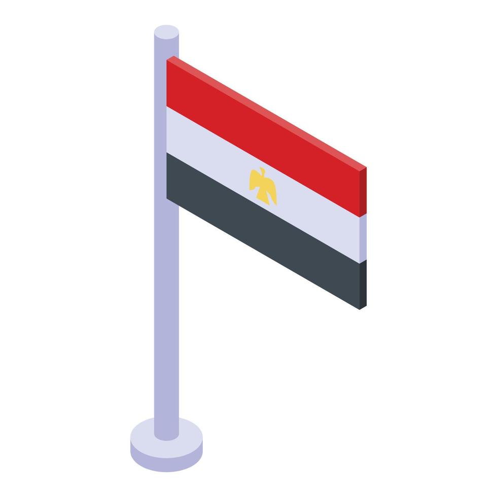 icono de la bandera de egipto, estilo isométrico vector