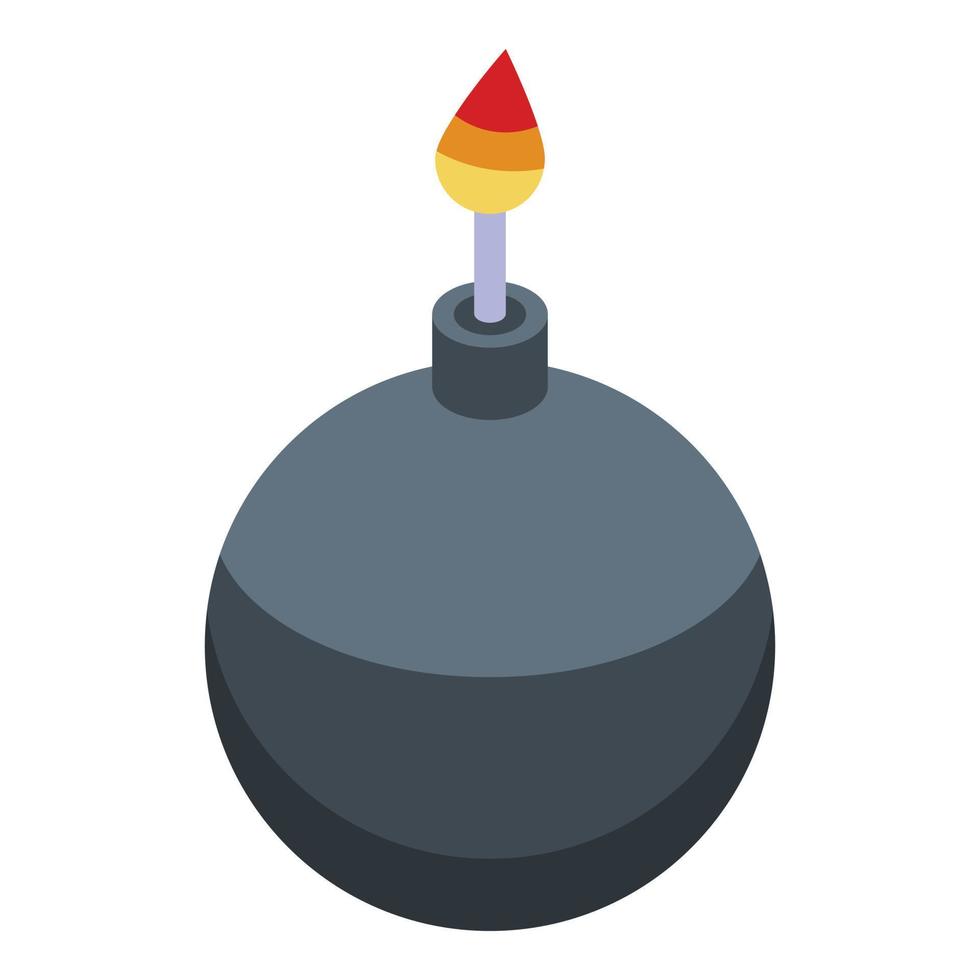 Pirate ship bomb icon, isometric style vector