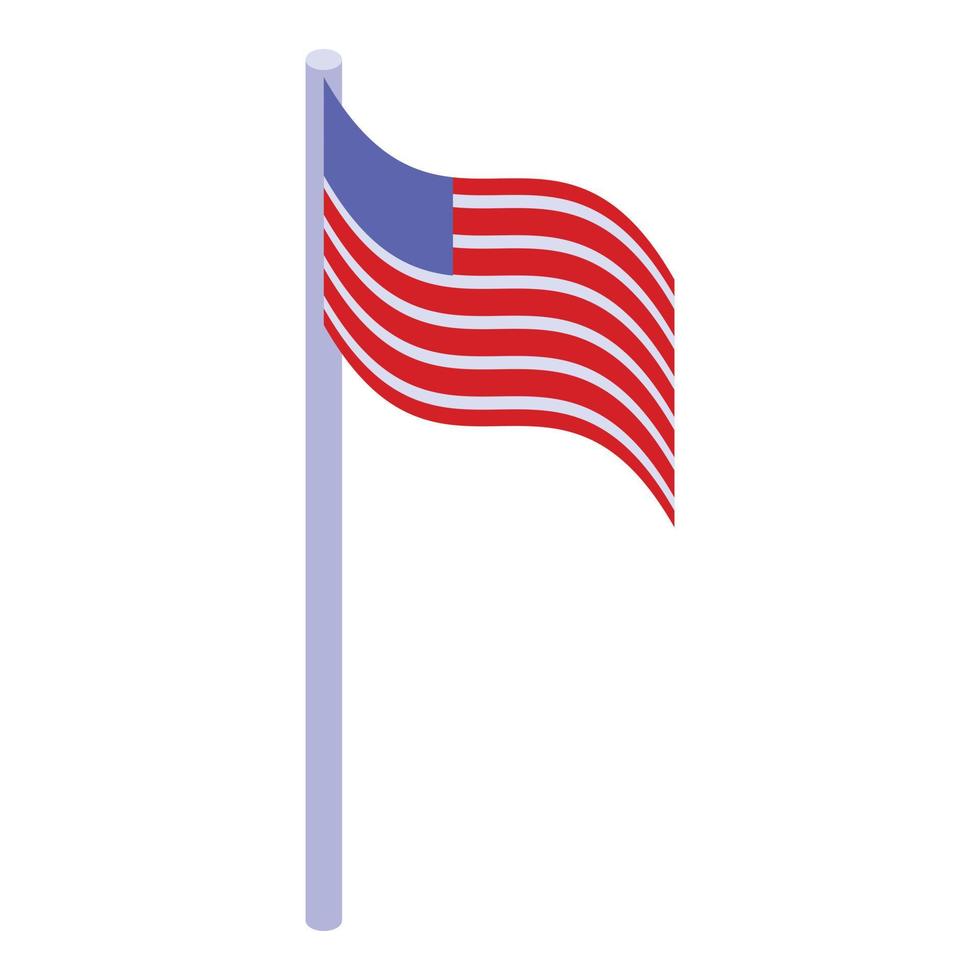 Astronaut american flag icon, isometric style vector