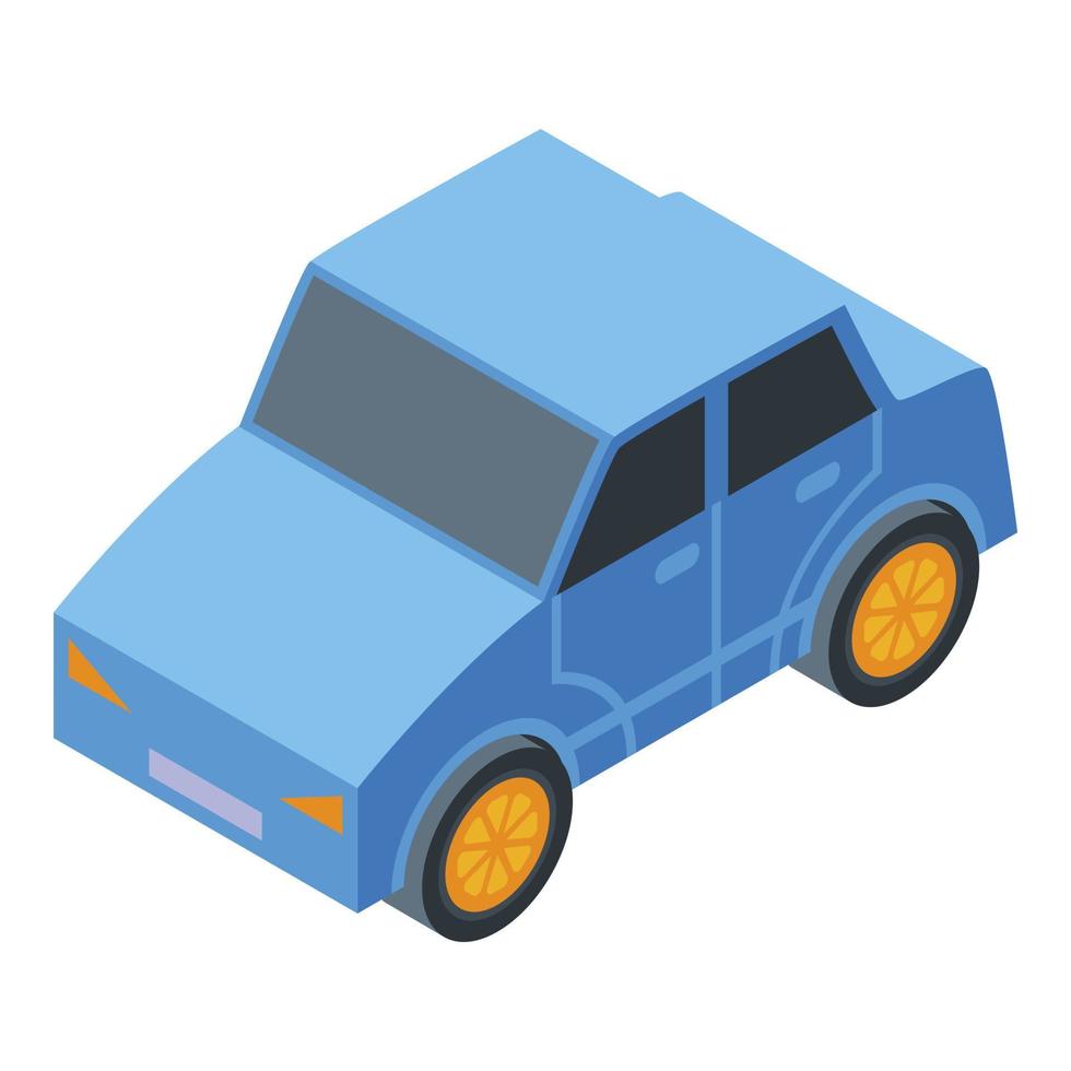 Kindergarten car toy icon, isometric style vector