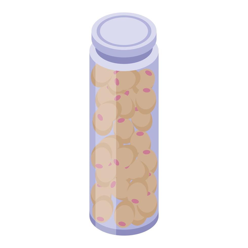 Long olive jar icon, isometric style vector
