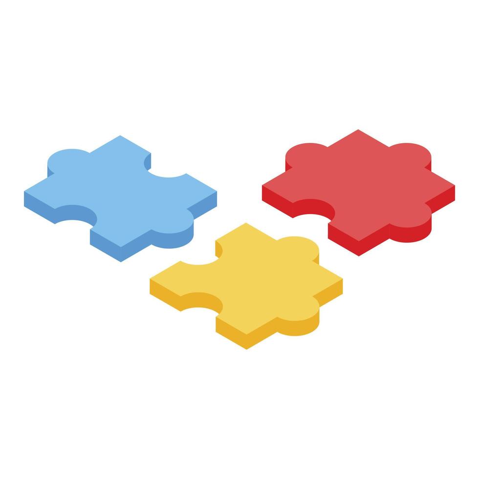 Kindergarten puzzle icon, isometric style vector