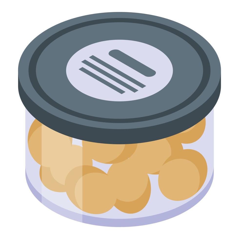 Gold olive jar icon, isometric style vector