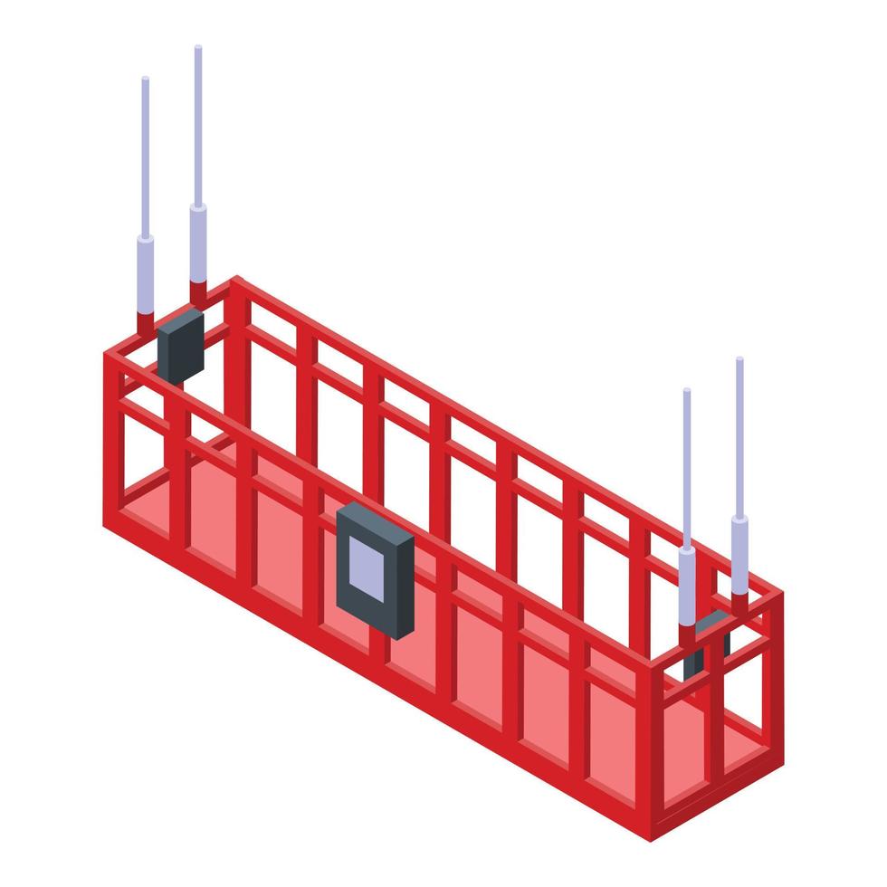 icono de elevación de escalador industrial, estilo isométrico vector