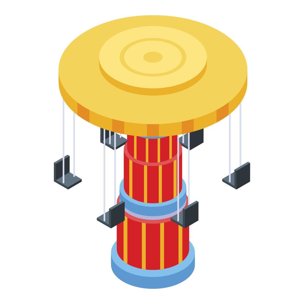 Circus carousel icon, isometric style vector