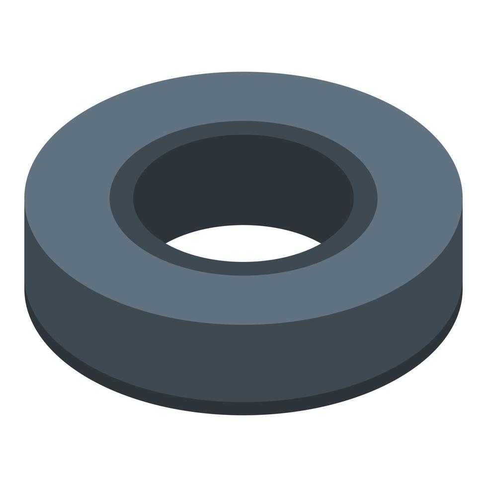 Circle black olive icon, isometric style vector