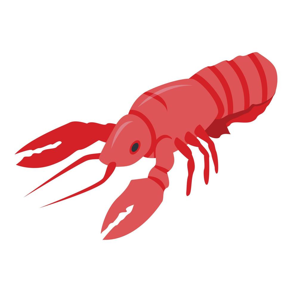 Restaurant lobster icon, isometric style vector