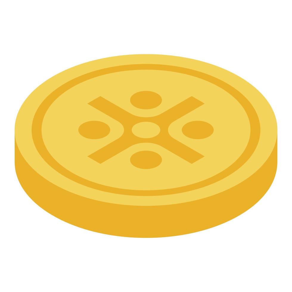 icono de moneda pirata de oro, estilo isométrico vector