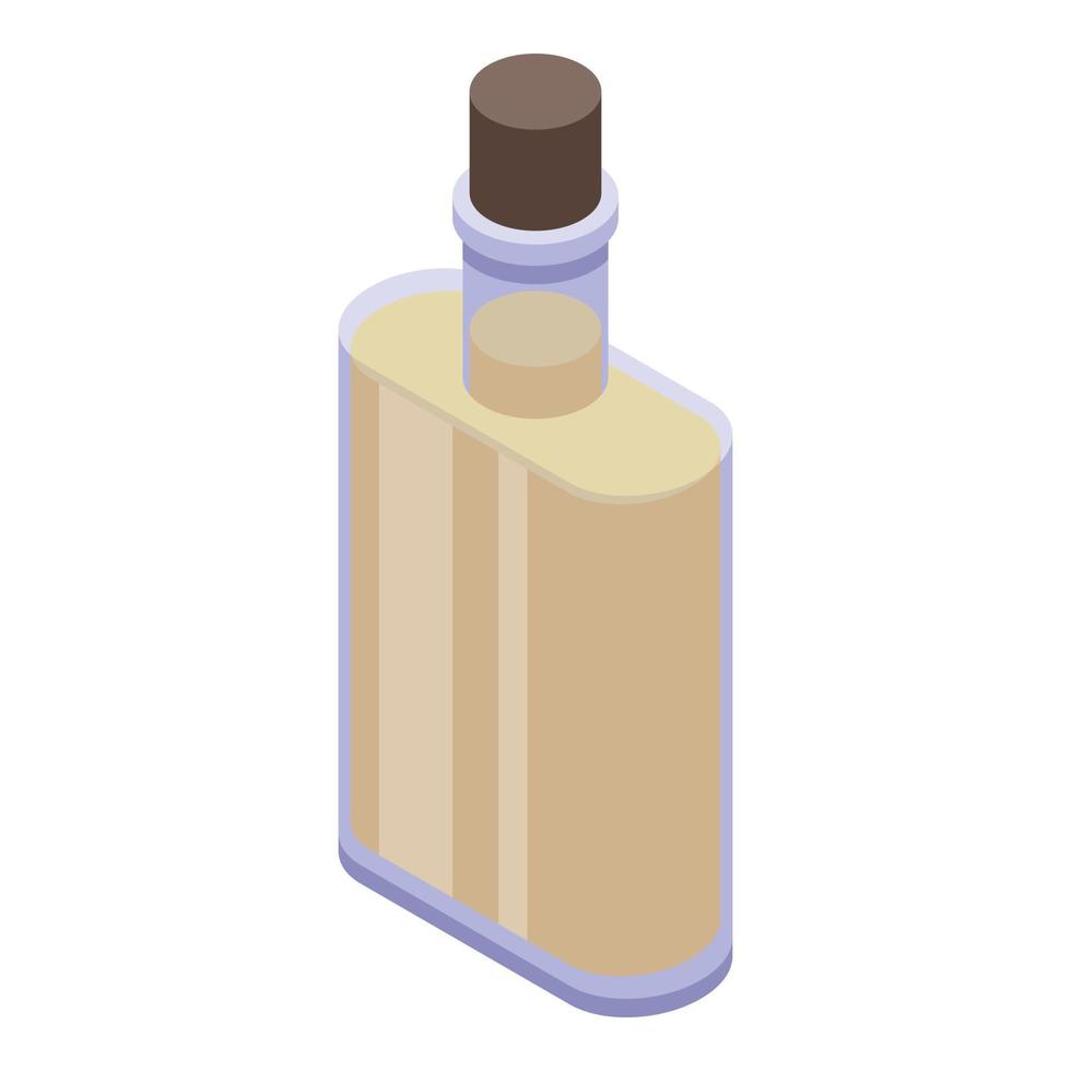 Virgin olive oil bottle icon, isometric style vector