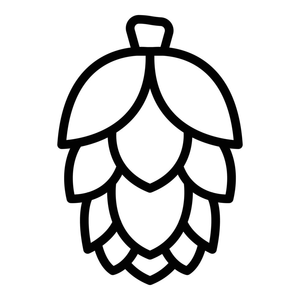 vector de contorno de icono de planta de cerveza. bar pub