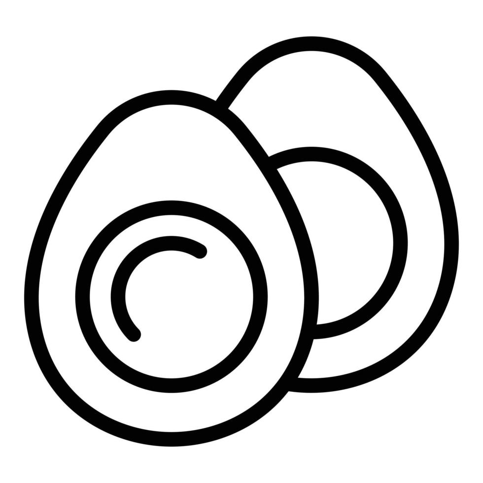 Boiled egg icon outline vector. Half breakfast vector