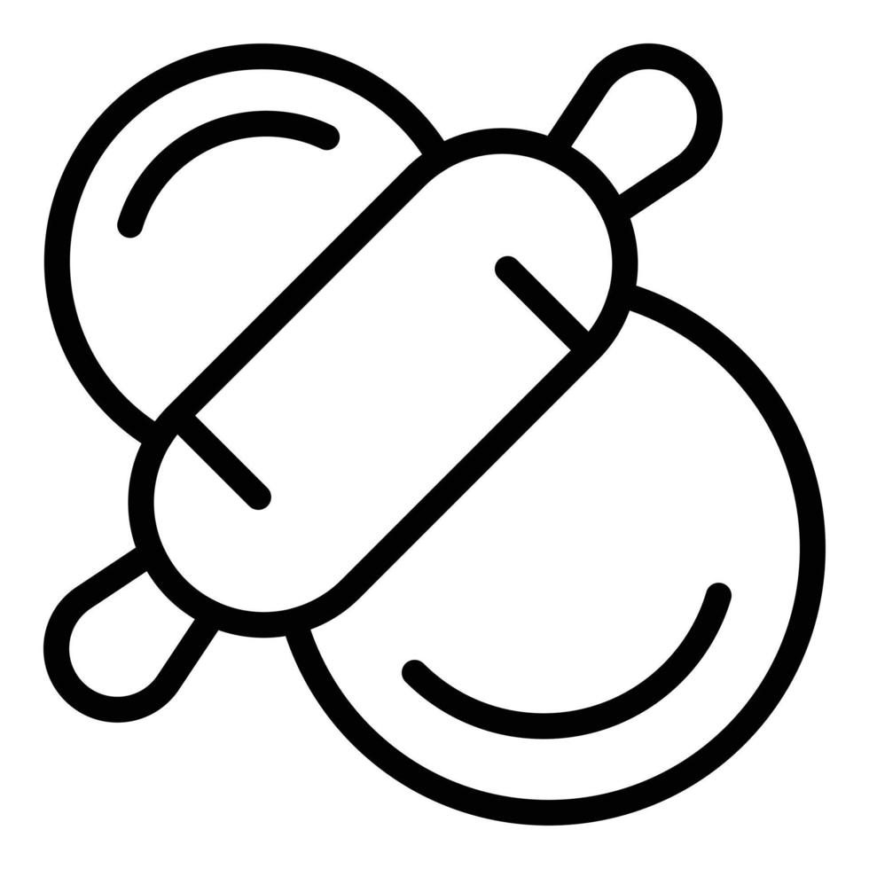Bake dought icon outline vector. Dough pizza vector