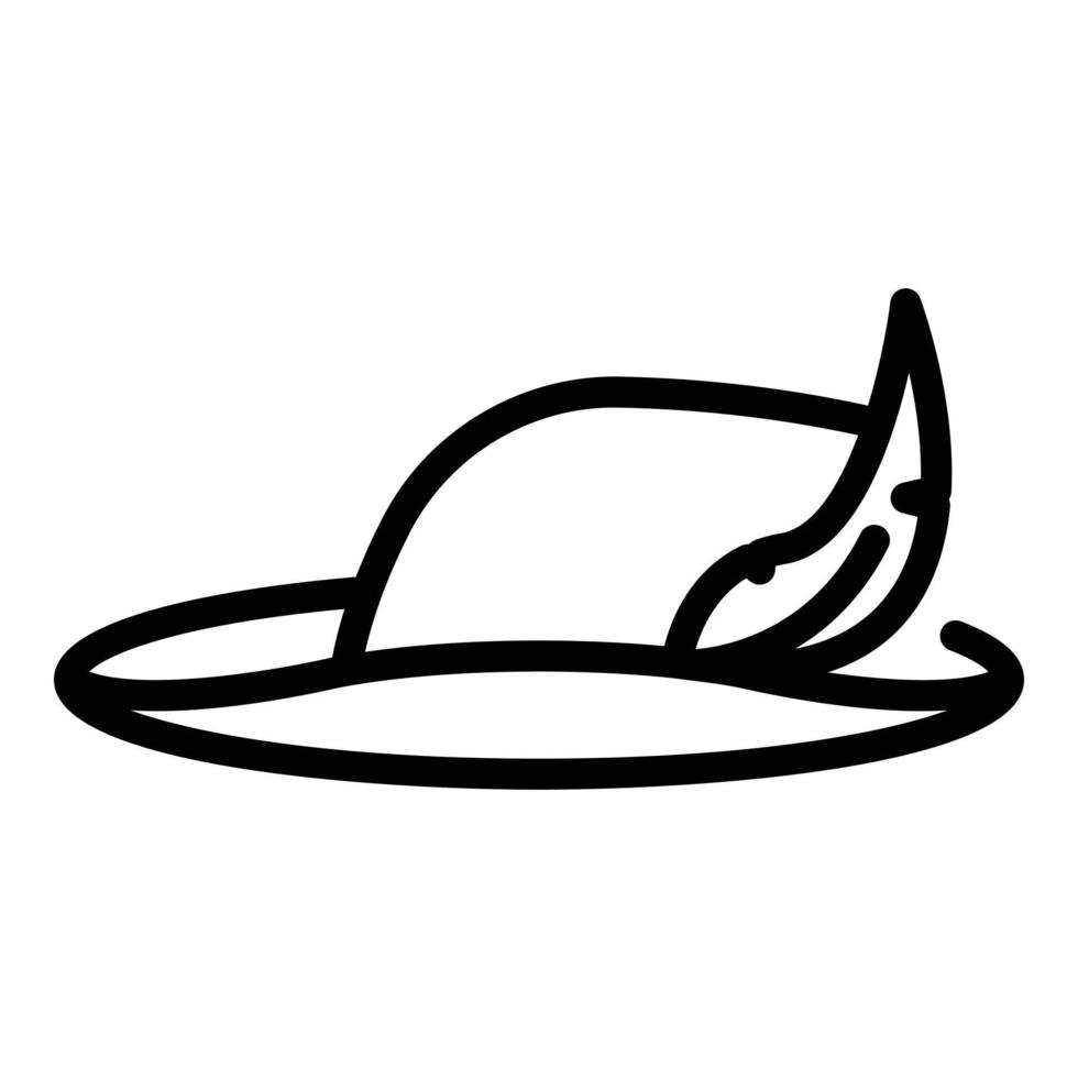 vector de contorno de icono de sombrero alemán. oktoberfest bávaro
