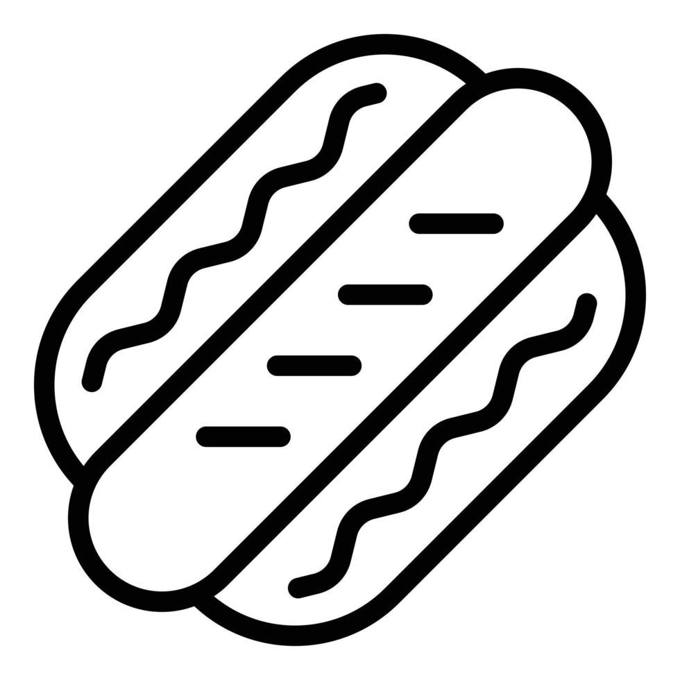 Hot dog icon outline vector. Hotdog food vector