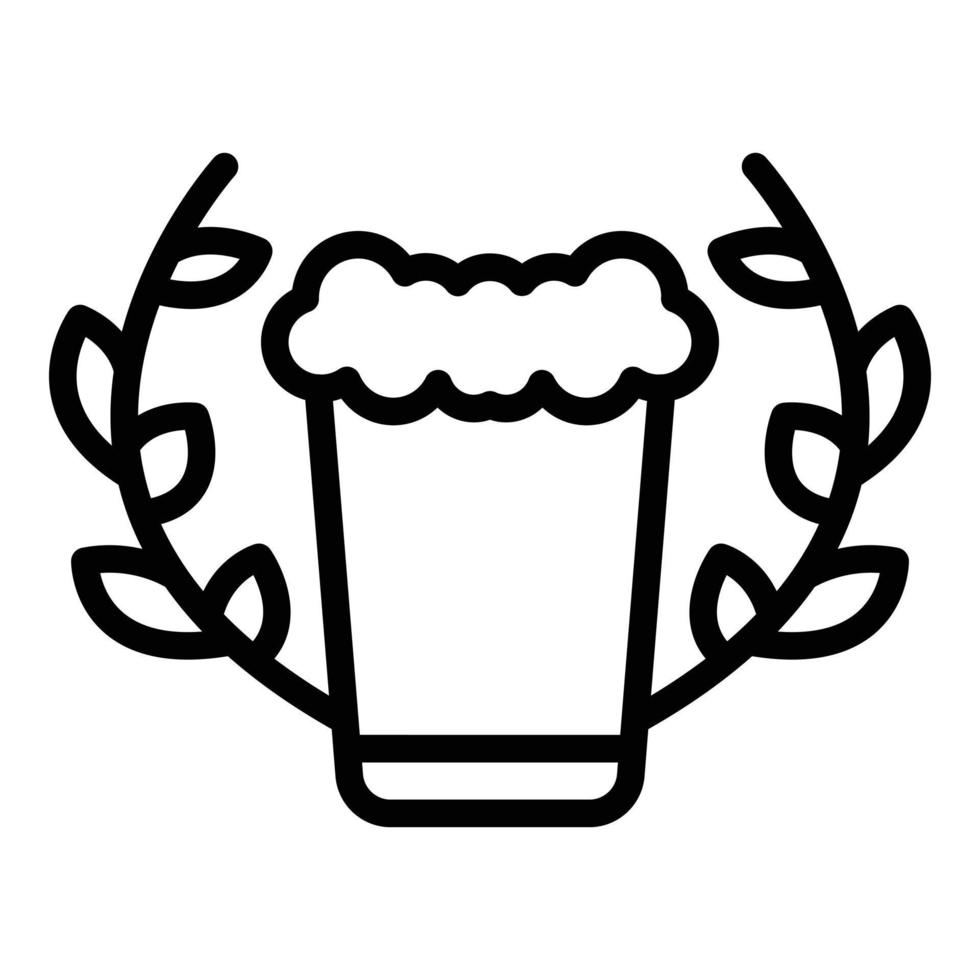 German beer laurel icon outline vector. House label vector
