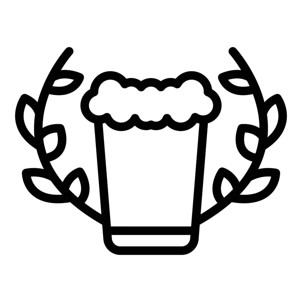 vector de contorno de icono de laurel de cerveza alemana. etiqueta de la casa