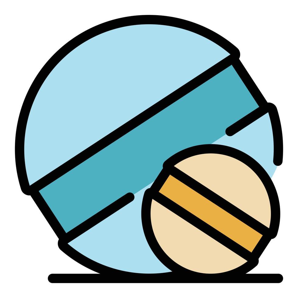 Digestion round pill icon color outline vector