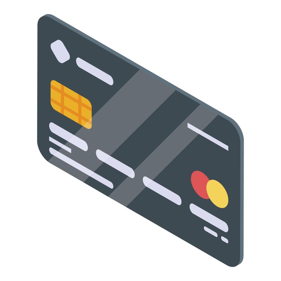 icono de tarjeta bancaria de crédito, estilo isométrico vector