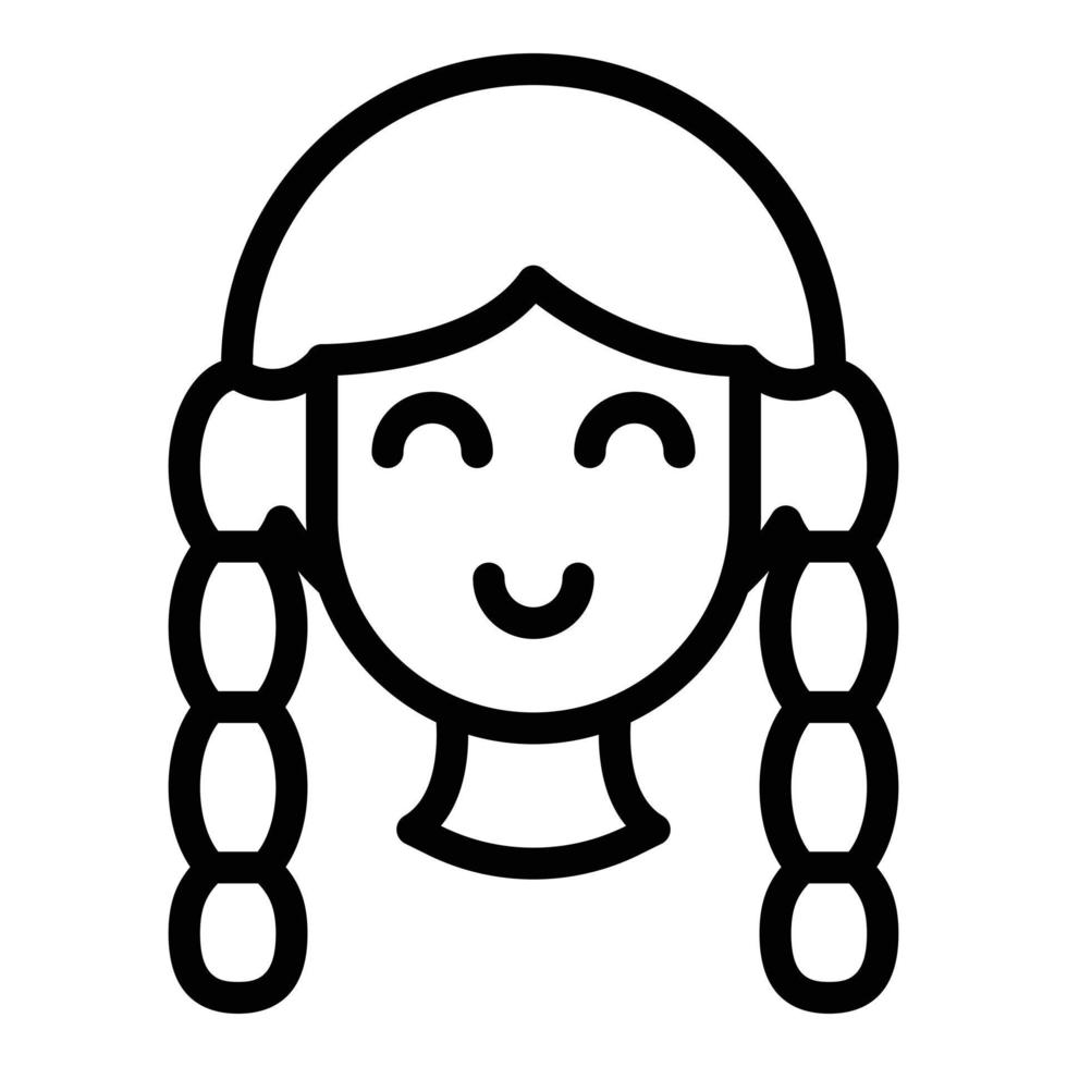 German girl icon outline vector. Oktoberfest character vector