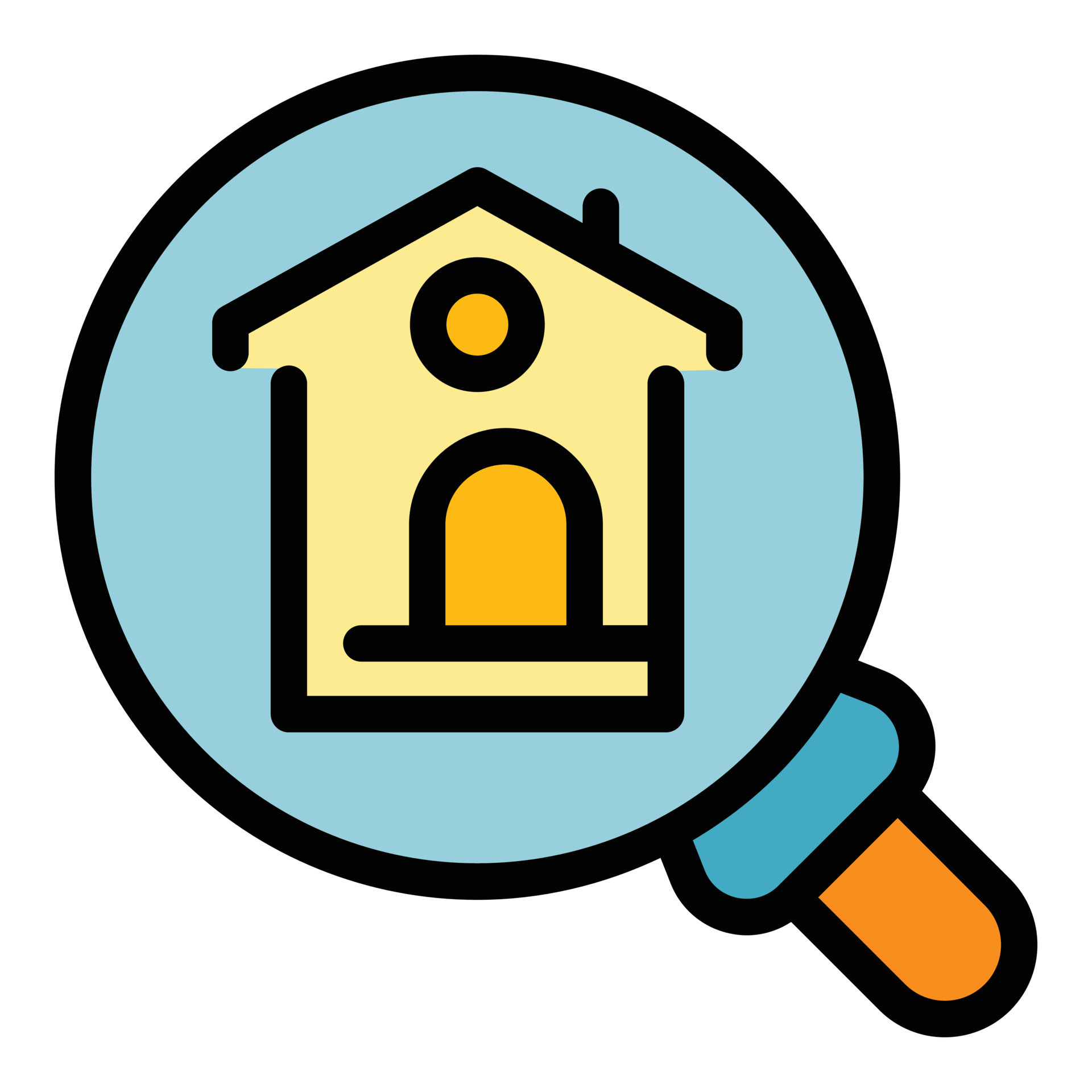 Search rent house icon color outline vector 15915164 Vector Art at Vecteezy