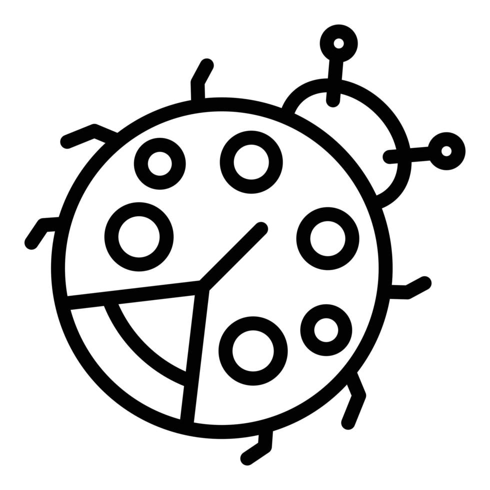 Ladybug icon, outline style vector