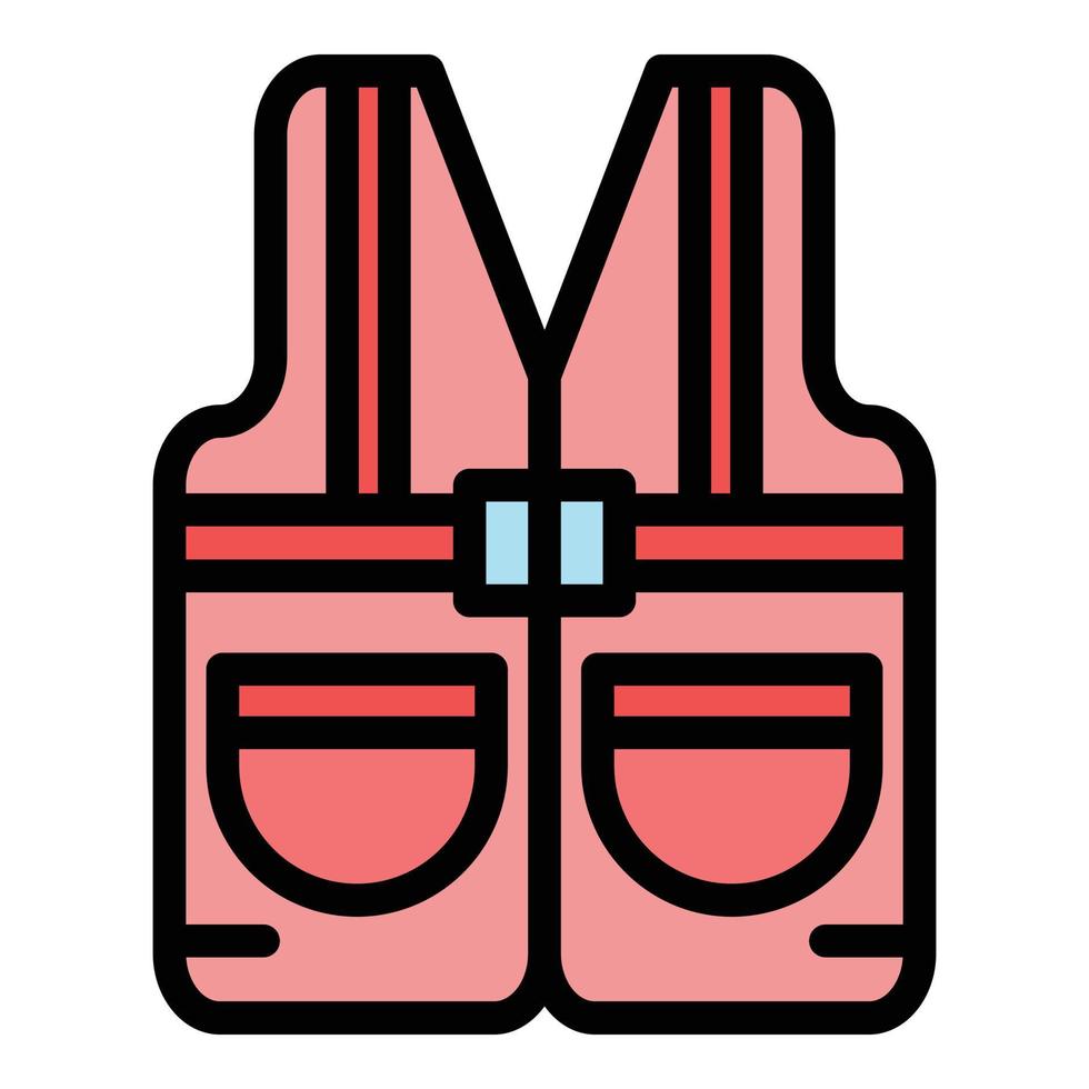 Builder vest icon color outline vector
