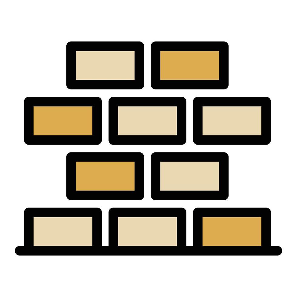 Brickwork icon color outline vector