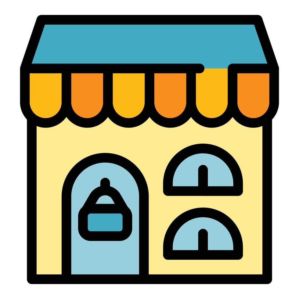 Rental shop icon color outline vector