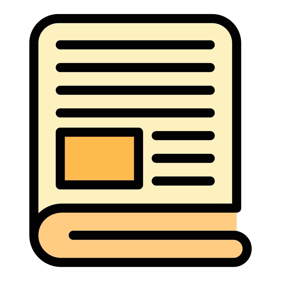 Bulletin newspaper icon color outline vector