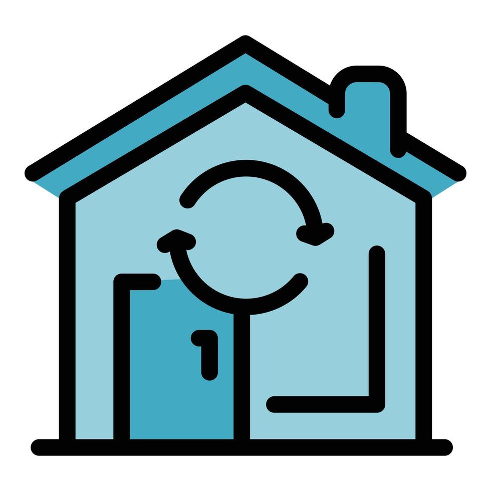 Agency rent house icon color outline vector