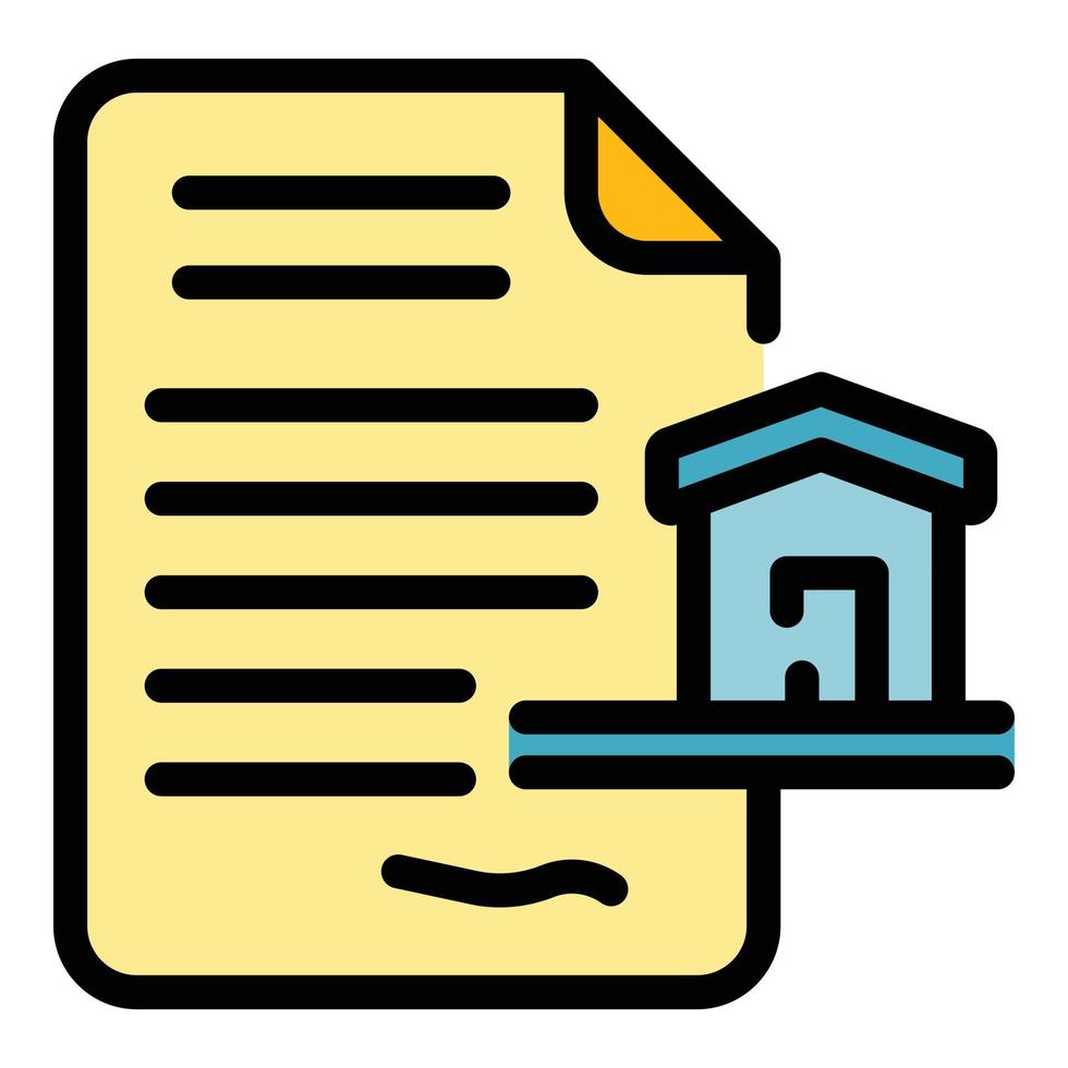 Property papers icon color outline vector